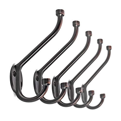  IBosins 10 Pack Heavy Duty Dual Coat Hooks Wall Mounted with 40  Screws Retro Double Hooks Utility Silvery Hooks for Coat, Scarf, Bag,  Towel, Key, Cap, Cup, Hat (Silvery) : Home